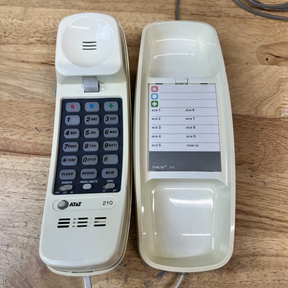 AT&T Trimline 210 Desk Top or Wall Hanging Telelphone Beige